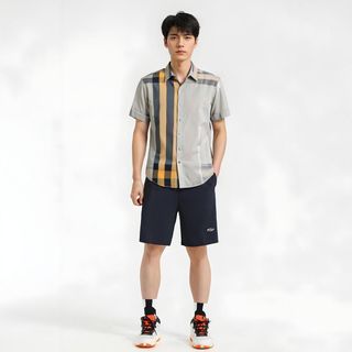 Áo sơ mi nam vải xuất dư kẻ sọc to BB