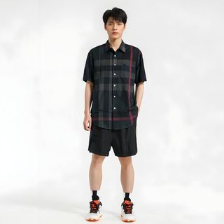 Áo sơ mi nam vải xuất dư kẻ sọc to BB