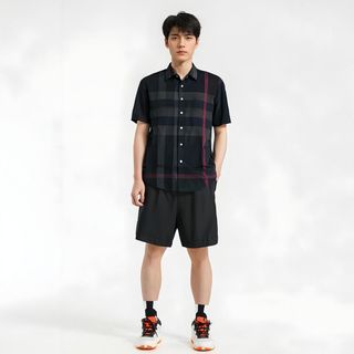 Áo sơ mi nam vải xuất dư kẻ sọc to BB