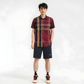 Áo sơ mi nam vải xuất dư kẻ sọc to BB