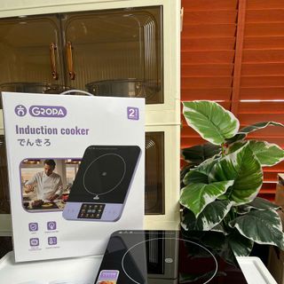 Bếp từ đơn vuông đen phối tím Gropa