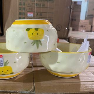 BỘ 10 CHÉN SỨ ĂN CƠM HOẠT TIẾT HÀNG DÀY ĐẸP