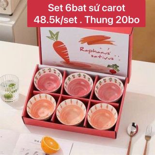 Bộ quà tặng set 6 chén sứ . 1thung 20bo ( Giá Tận Xưởng )