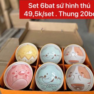 Bộ quà tặng set 6 chén sứ . 1thung 20bo ( Giá Tận Xưởng )