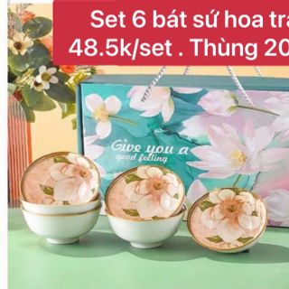Bộ quà tặng set 6 chén sứ . 1thung 20bo ( Giá Tận Xưởng )