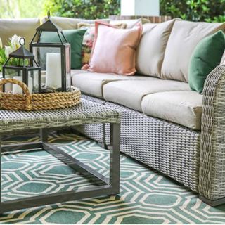 Bộ ghế ngoài trời bằng mây tre đan 5 mảnh Forsyth Sectional SF 038