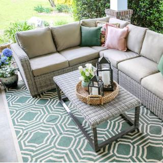Bộ ghế ngoài trời bằng mây tre đan 5 mảnh Forsyth Sectional SF 038