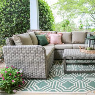 Bộ ghế ngoài trời bằng mây tre đan 5 mảnh Forsyth Sectional SF 038