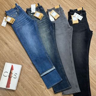 Quần jean dài. Co giãn, vải dày  Phom slim ( ống 17 size 29 )