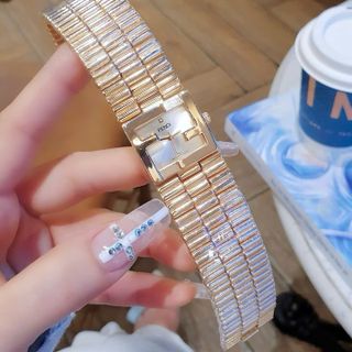 XẢ KHO ĐỒNG HỒ NỮ THỜI TRANG PENDI DÂY BẢNG VUÔNG MÀU HỒNG