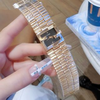 XẢ KHO ĐỒNG HỒ NỮ THỜI TRANG PENDI DÂY BẢNG VUÔNG MÀU HỒNG