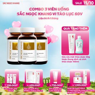 COMBO 03 Viên Uống Sắc Ngọc Khang Vi Tảo Lục [60 (Liệu trình 1 tháng) TẶNG 1 TRONG 2 QUÀ