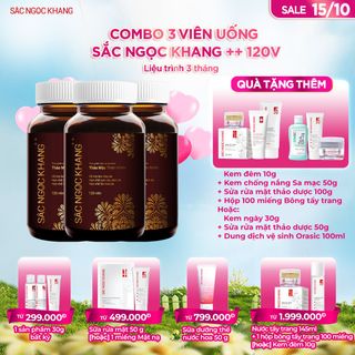 COMBO 03 Viên Uống Sắc Ngọc Khang ++ [Hộp 120 Viên] TẶNG 1 TRONG 2 QUÀ