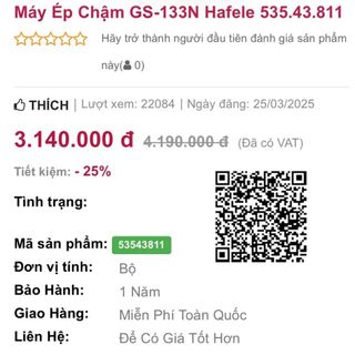 Máy ép chậm Hafele GS-133N