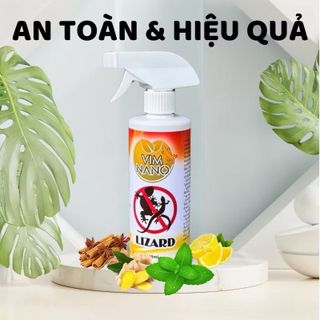 Xịt Đuổi Thằn Lằn VIM NANO 500ml. Xua Đuổi Thằn Lằn, Thạch Sùng, Hương Thảo Mộc, An Toàn Cho Người