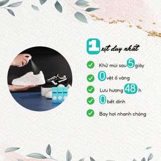 Xịt khử mùi hôi giày/chân tận gốc Lean Shoe thành phần Trà Xanh và Xô Thơm