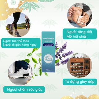 Xịt khử mùi hôi giày/chân tận gốc Lean Shoe thành phần Trà Xanh và Xô Thơm