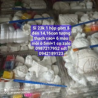 Tượng thạch cao hộp nhiều con giá tốt tặng màu cọ