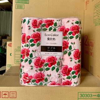 Giấy vệ sinh cao cấp Eco Color kháng khuẩn hương hoa hồng Nhật Bản
