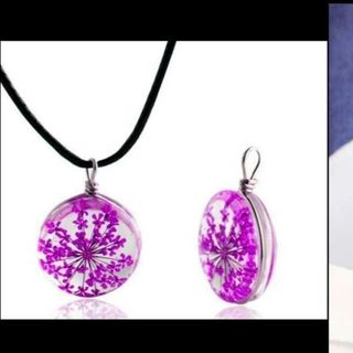 dây chuyền mặt đá ép hoa khô nhiều màu sắc xinh đẹp nè