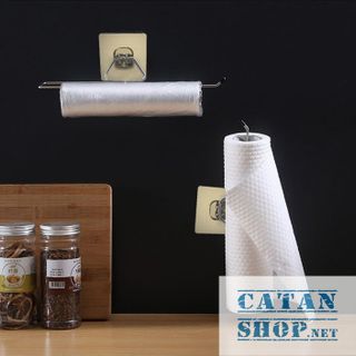 THANH INOX DÁN TƯỜNG, GIÁ TREO KHĂN GIẤY CUỘN, KHĂN LAU BẾP, GIẤY VỆ SINH, CUỘN MÀNG BỌC THỰC PHẨM - KỆ TREO GIẤY CUỘN DÁN TƯỜNG GIÁ SỈ