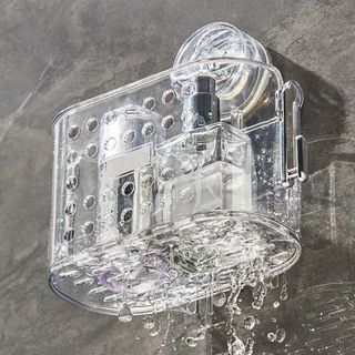 KHAY RÁO NƯỚC NHÀ TẮM CÓ MÓC CHÂN KHÔNG ,GIỎ ĐỰNG CỐC CÓ THỂ THÁO RỜI ĐA CHỨC NĂNG, GIÁ ĐỰNG ĐỒ VỆ SINH TRONG SUỐT KHÔNG CẦN KHOAN - KỆ ĐỰNG ĐỒ NHÀ TẮM KHÔNG CẦN KHOAN GIÁ SỈ