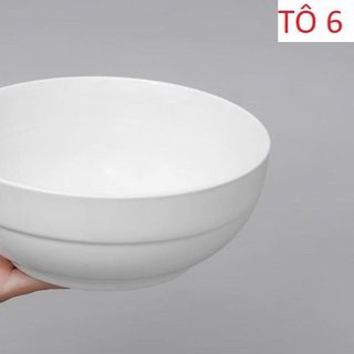 SET 10 TÔ SỨ TRẮNG CÓ NGẤN SIZE 6