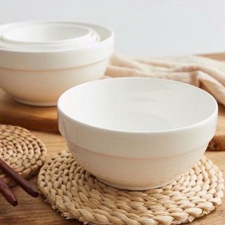 SET 10 TÔ SỨ TRẮNG CÓ NGẤN SIZE 6