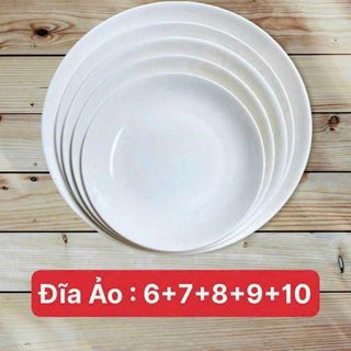 SET 10 ĐĨA SỨ TRẮNG ẢO SIZE 6