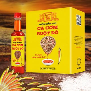 [TẶNG 1 NƯỚC TƯƠNG 125ML] Thùng 6 chai nhựa 525ml 3 THAN 3 VÀNG Nước Mắm Nhỉ Làng Chài Xưa an toàn tiết kiệm