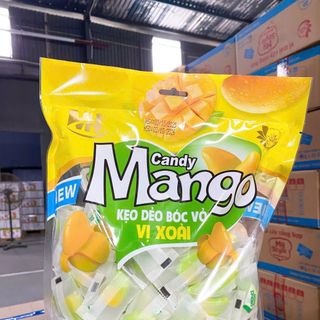 Kẹo Dẻo Bóc Vỏ Vị Xoài Xanh (Thùng 10 Túi x 1kg)
