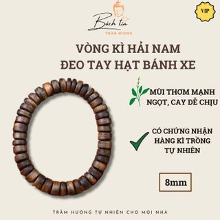 Vòng tay trầm hương đeo tay Kì Hải Nam sợi mảnh dạng nút hạt 6/7/8mm mùi thơm cay thanh ngọt dịu nặng gram 009