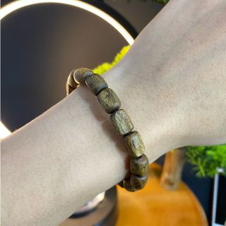 Vòng tay trầm hương Kỳ Hải Nam hạt trúc thô 6-8-10mm đeo tay cho nam nữ chính hãng Bách Tín 012