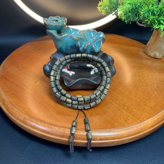 Vòng tay trầm hương Kỳ Hải Nam chìm nước đốt trúc đều hạt 5li nặng 14g đeo tay cuốn 4 vòng đeo cổ 048