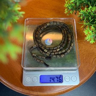 Vòng tay trầm hương Kỳ Hải Nam chìm nước đốt trúc đều hạt 5li nặng 14g đeo tay cuốn 4 vòng đeo cổ 048