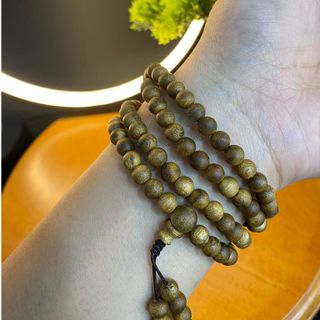 Vòng tay trầm hương 108 hạt Kì Hải Nam đeo cổ đeo tay niệm phật 6mm/7mm/8mm tay nữ, nam 011