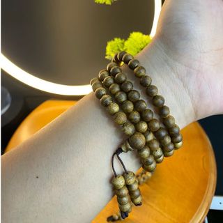 Vòng tay trầm hương 108 hạt Kì Hải Nam đeo cổ đeo tay niệm phật 6mm/7mm/8mm tay nữ, nam 011