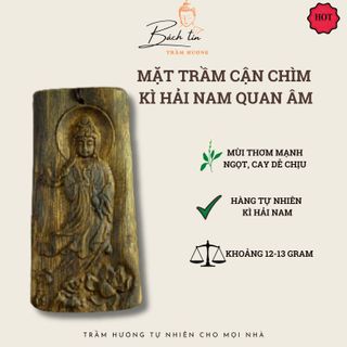 [LIVE] Mặt trầm hương Kì Hải Nam cận chìm khắc hình Quan Âm Bồ Tát 130