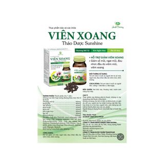 Viên Xoang Thảo Dược Sunshine giảm sổ mũi, ngạt mũi, đau nhức đầu do viêm mũi, viêm xoang hộp 30 viên