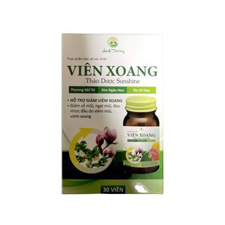 Viên Xoang Thảo Dược Sunshine giảm sổ mũi, ngạt mũi, đau nhức đầu do viêm mũi, viêm xoang hộp 30 viên