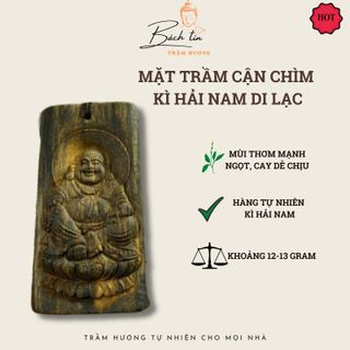 [LIVE] Mặt trầm hương Kì Hải Nam cận chìm khắc hình Phật Di Lạc 129