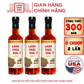 [Combo 3 chai] Nước mắm nhỉ nhãn vàng 40 độ đạm Làng Chài Xưa chai thủy tinh 500ml ủ chượp 2 lần không chất bảo quản