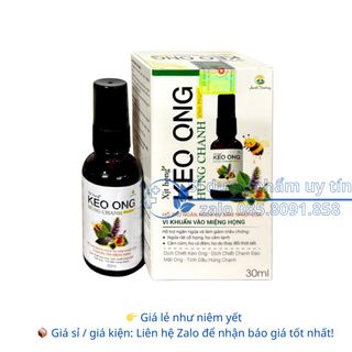 Xịt Họng Keo Ong Húng Chanh giúp làm dịu mát họng khi bị đau họng, sưng họng, ngứa rát cổ họng hộp 30 ml