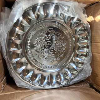 KHAY ĐĨA MÂM INOX TRÒN XOẮN 30CM