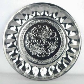 KHAY ĐĨA MÂM INOX TRÒN XOẮN 30CM