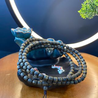 Vòng tay trầm hương Kì Hải Nam cận chìm vòng dài 138 hạt đeo cổ đeo tay 5mm 12gram thơm mạnh 036