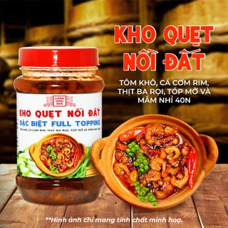 [COMBO 3 HỦ] KHO QUẸT NỒI ĐẤT LÀNG CHÀI XƯA 250G/HỦ THƠM NGON ĐẶC BIỆT FULL TOPPING TÔM KHÔ, CÁ CƠM RIM, THỊT BA RỌI, TỐP MỠ MẮM NHỈ