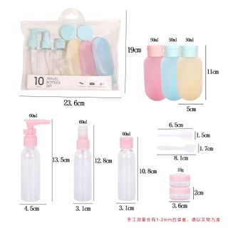 Bộ Chiết Mỹ Phẩm Du Lịch 10 Món Travel Bottles Set – Chai Lọ Mini Tiện Lợi Mang Đi Máy Bay, Du Lịch, Công Tác