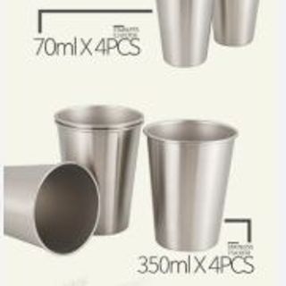 Cốc inox 1 lớp 350ml kích thước 8,5x10x5,7cm (THÙNG 300C)