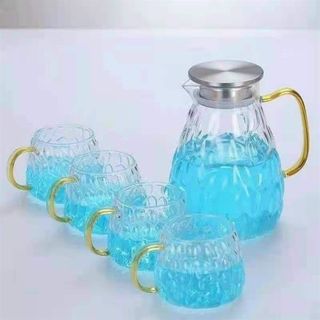 Bộ Bình 6 Cốc Sần Quai Vàng CC (THÙNG 8B)